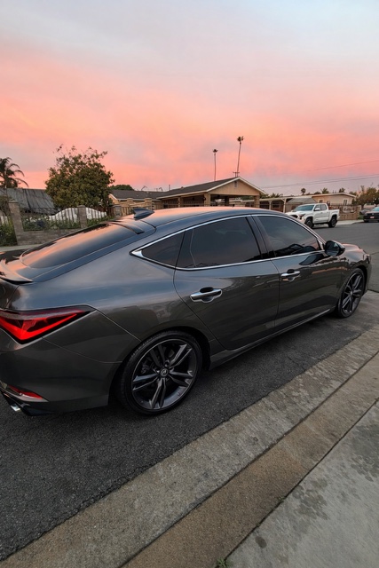 Acura at sunset, side profile, after detail