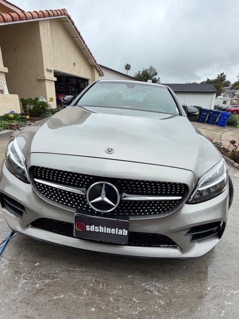 White Mercedes after professional detail