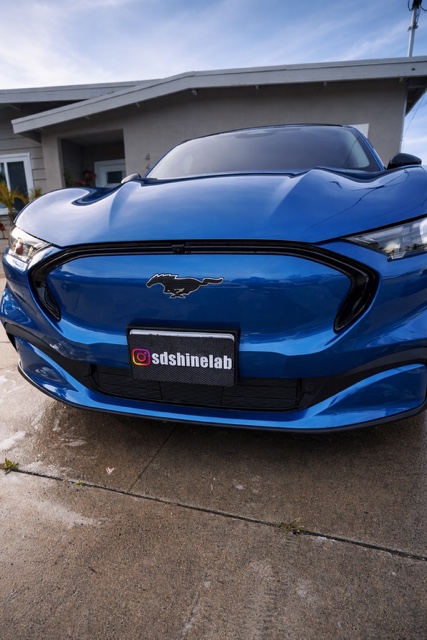 Blue Mustang Mach-E after detail