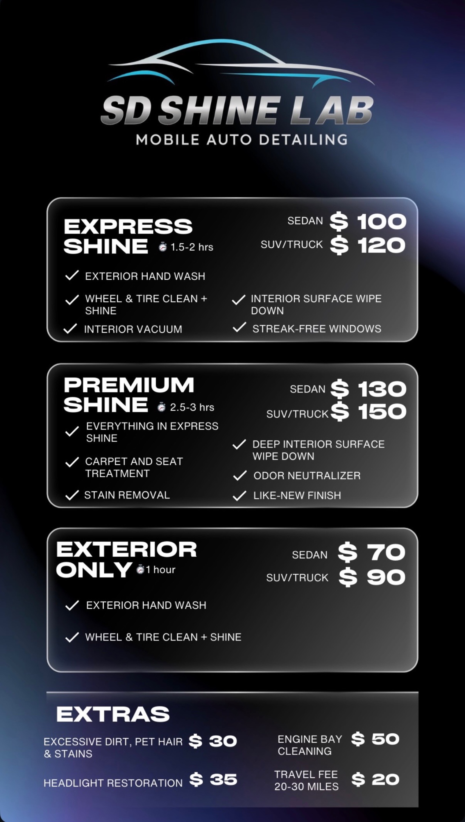 Dirty van floor before deep clean